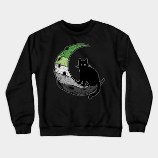 Aromantic Cat Moon Crewneck Sweatshirt